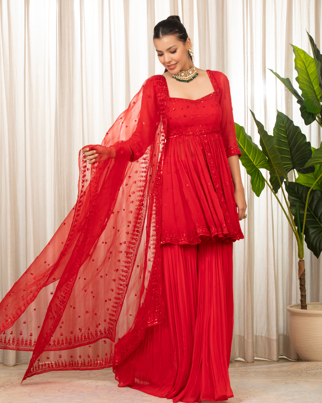 Esha Koul - Lal Sharara Set