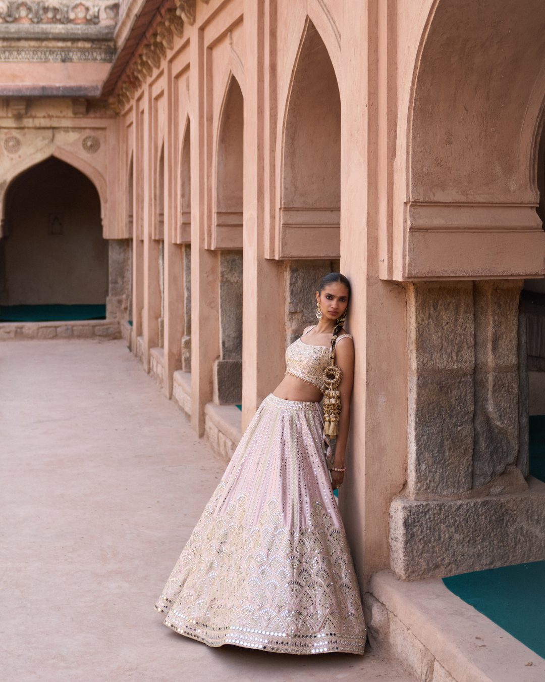 Angad Singh - SEHAR — Soft Peach Raw Silk Lehenga Set From Zariya