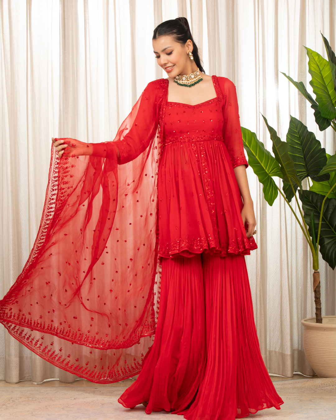 Esha Koul - Lal Sharara Set