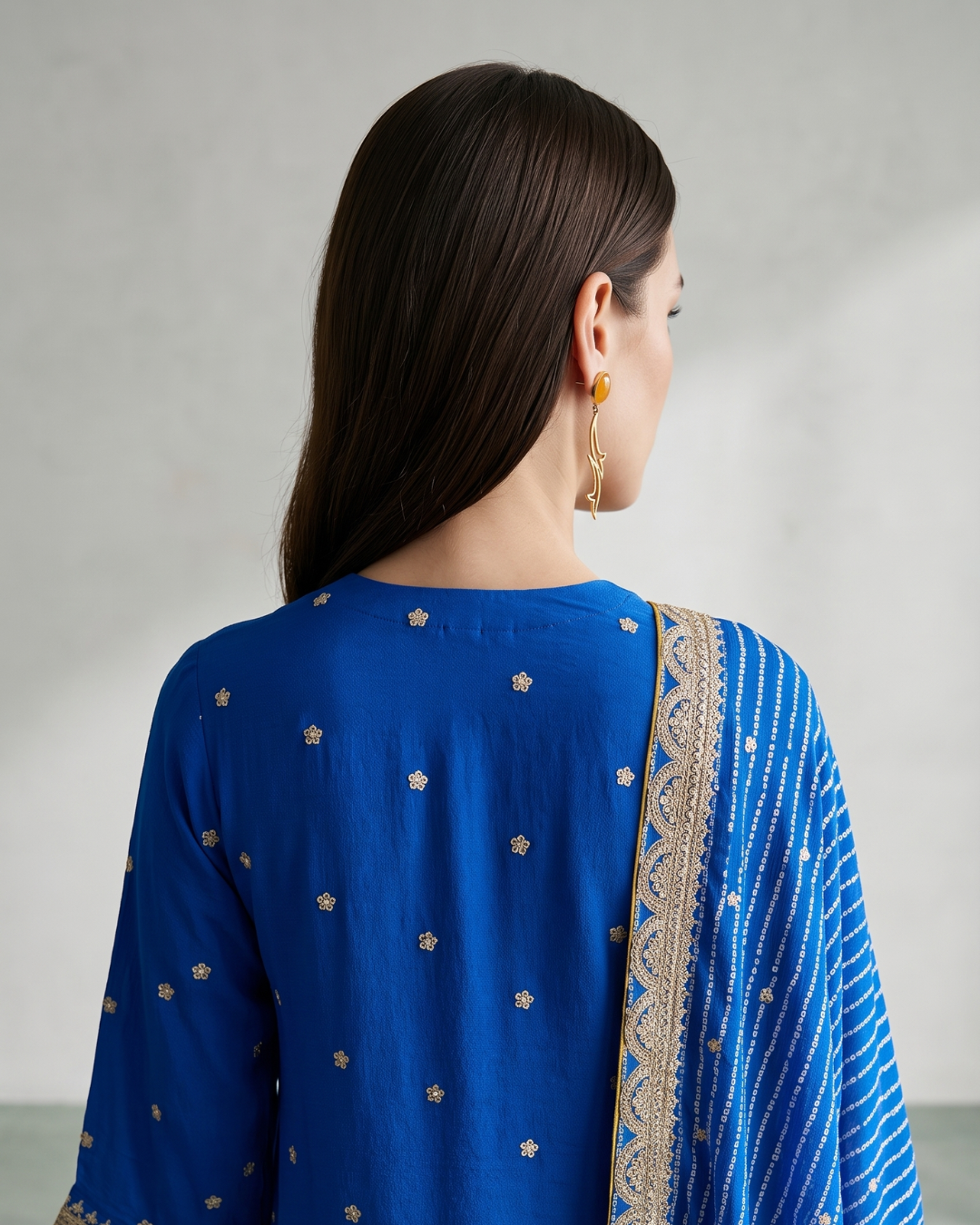 Basanti Kapde Aur Koffee - Cobalt Blue Embroidered Sharara Set From Suits & Shararas
