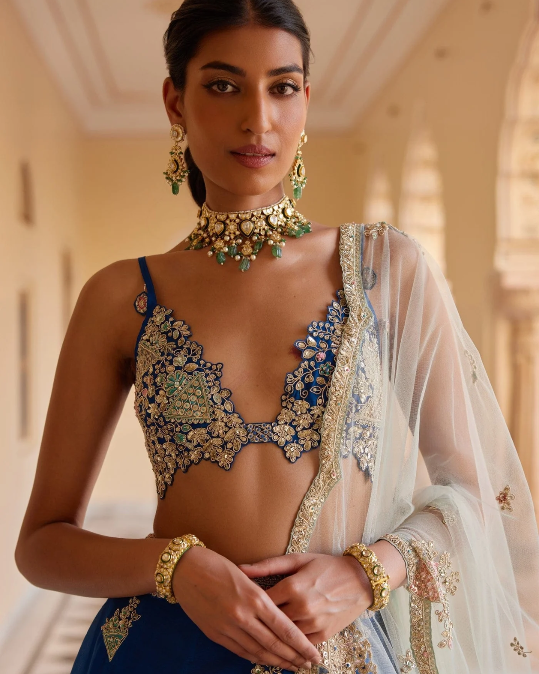 Osaa By Adarsh - Blueberry Embroidered Lehenga From RASM