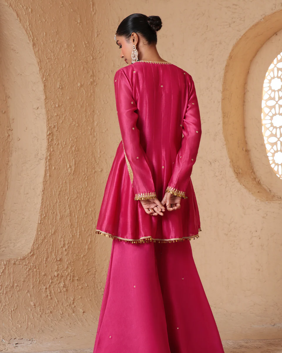 Niti Bothra - Mehrang Pink Angrakha Sharara Set