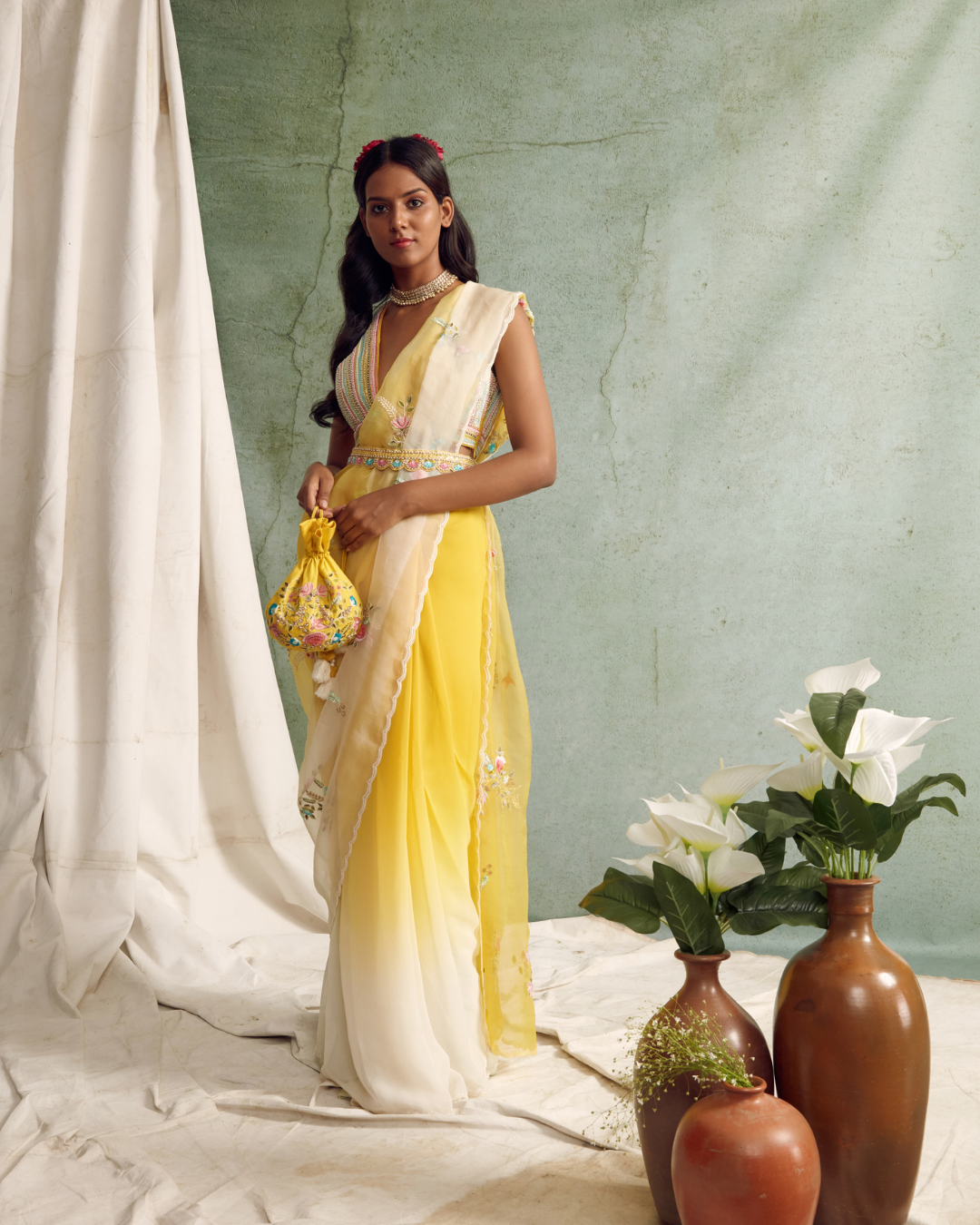 Priyanka Jain - Ombre Saree With Blouse And Belt From Love Of Tomorrow
