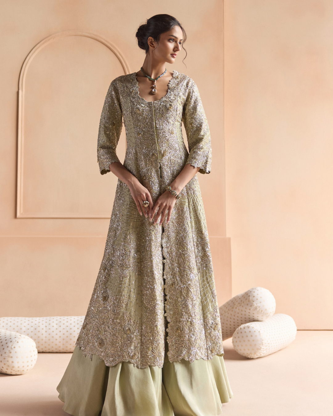 Osaa By Adarsh - Sage Embroidered Jacket Set From Off The Record