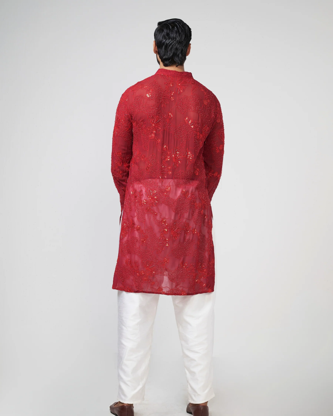 Rishi and Vibhuti - Cherry Shimmer Kurta From Gulon Ke Rang