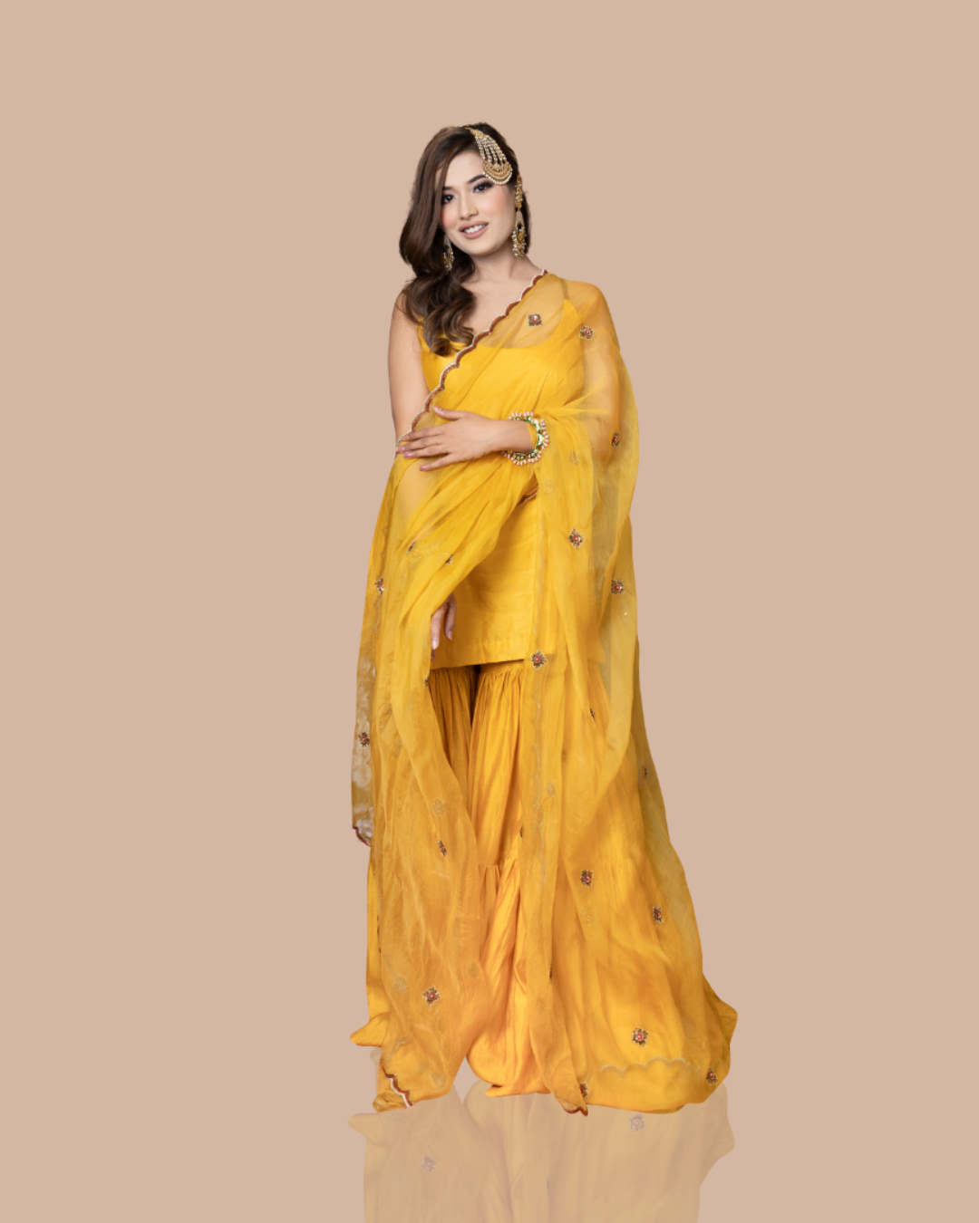 Sonali Bansal - Mustard yellow kurta with garara and dupatta From Wedding Capsule