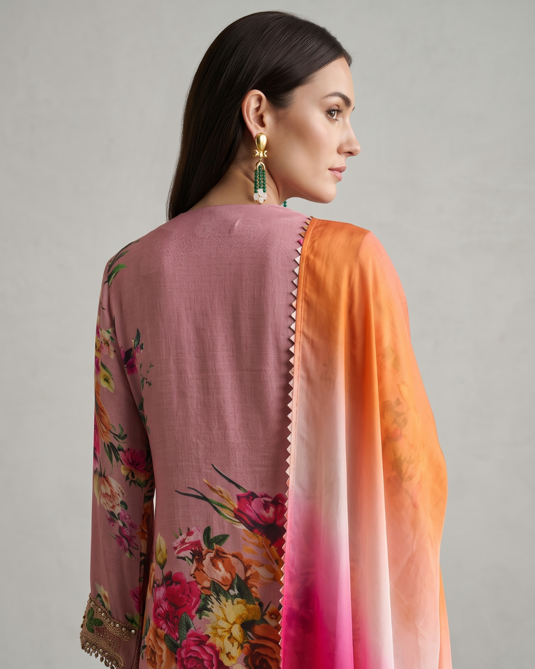 Basanti Kapde Aur Koffee - Pink Embroidered Floral Sharara Set From Suits & Shararas