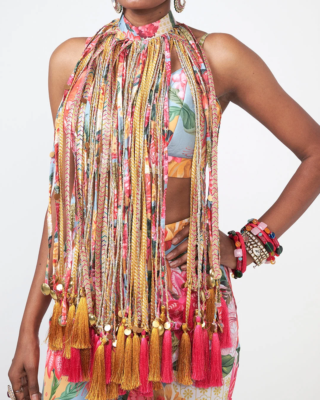 Rishi and Vibhuti - Flora Tassel Set From Gulon Ke Rang