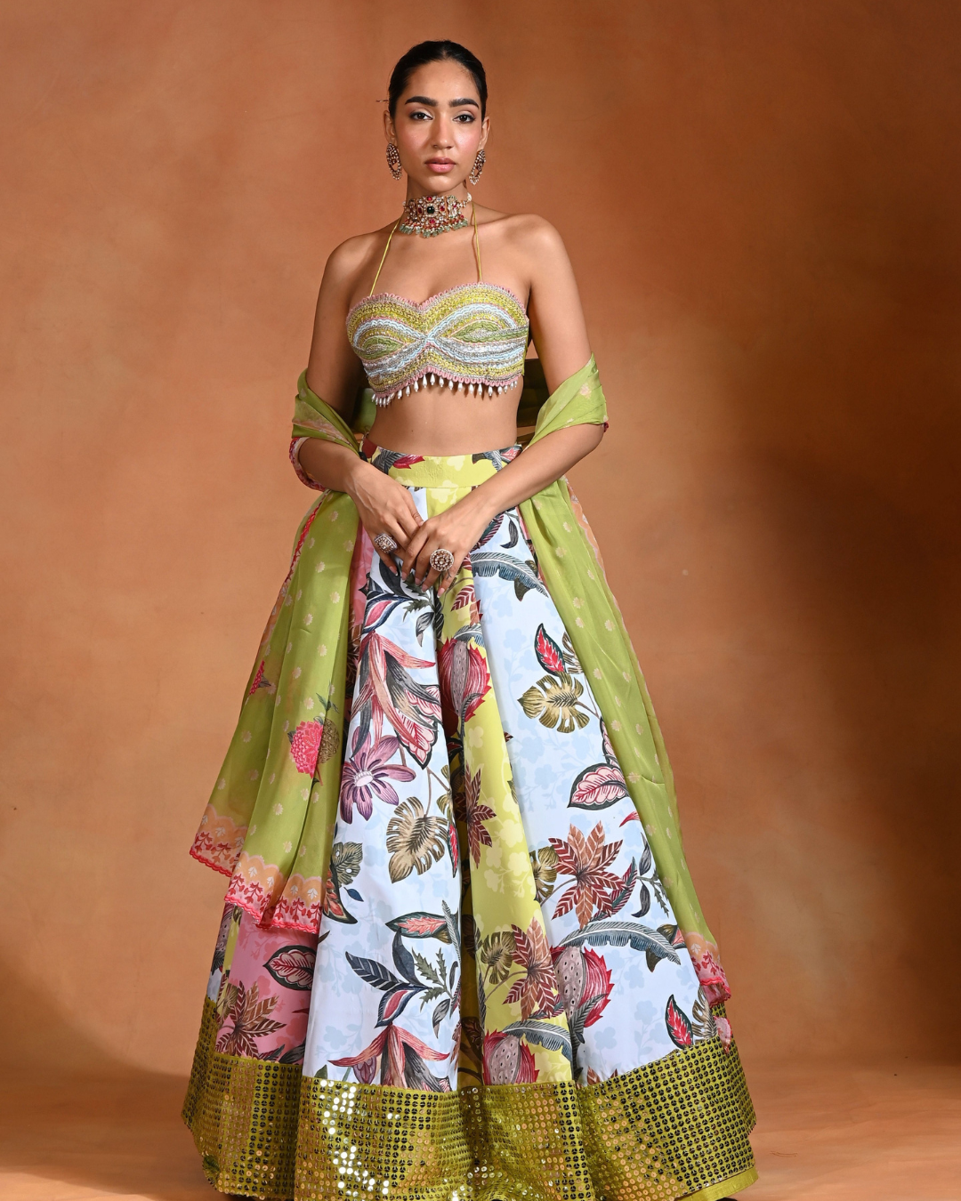Rishi and Vibhuti - Brat Mosaiq  Lehenga From Ek Main Aur Ek Tu