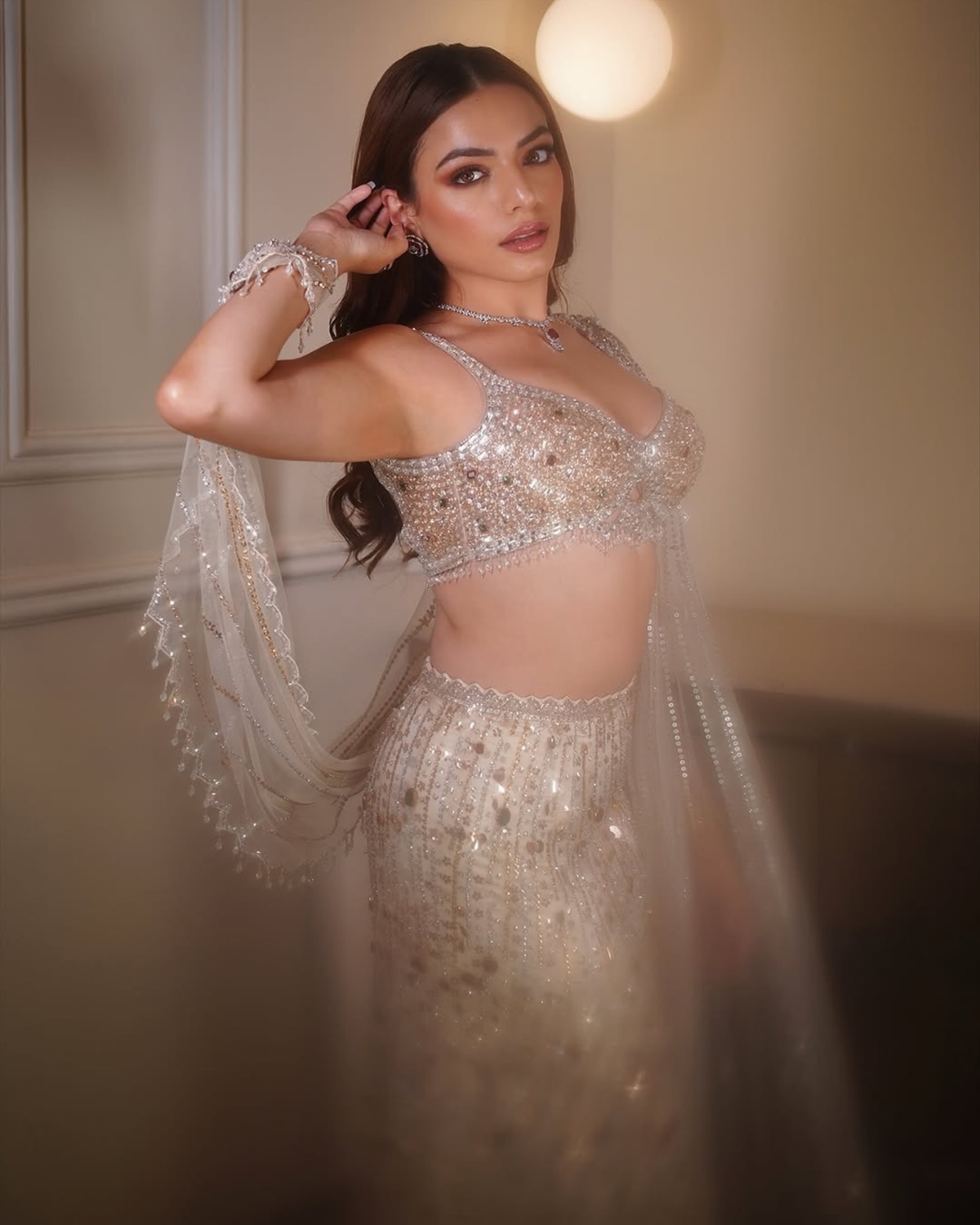 Isa by Dolly Wahal - Ivory Saree From Fiza