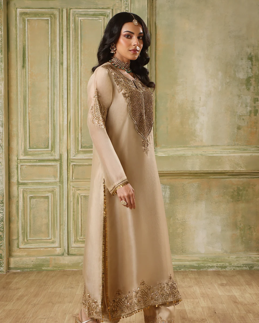 Niti Bothra - Zar-Rang Ivory Straight Kurta Set