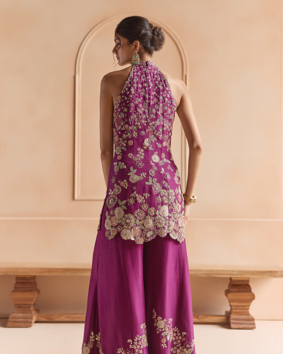 Osaa By Adarsh - Aubergine Embroidered Sharara Set From Off The Record