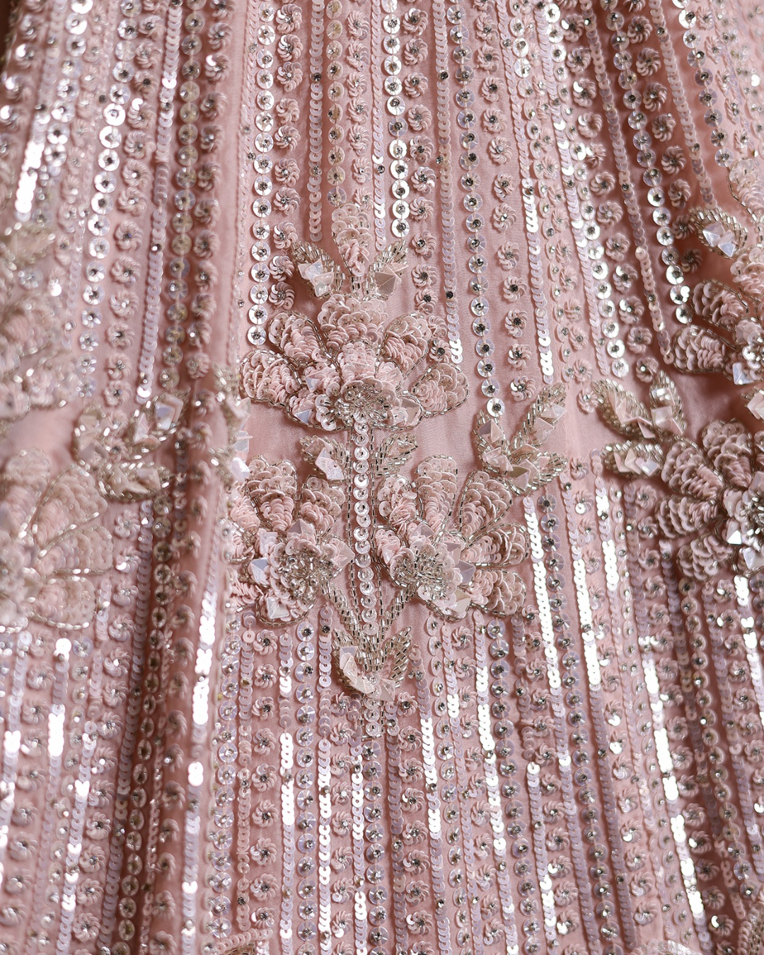 Isa by Dolly Wahal - Powder Pink Organza Silk Hand Embroidered Lehenga Set
