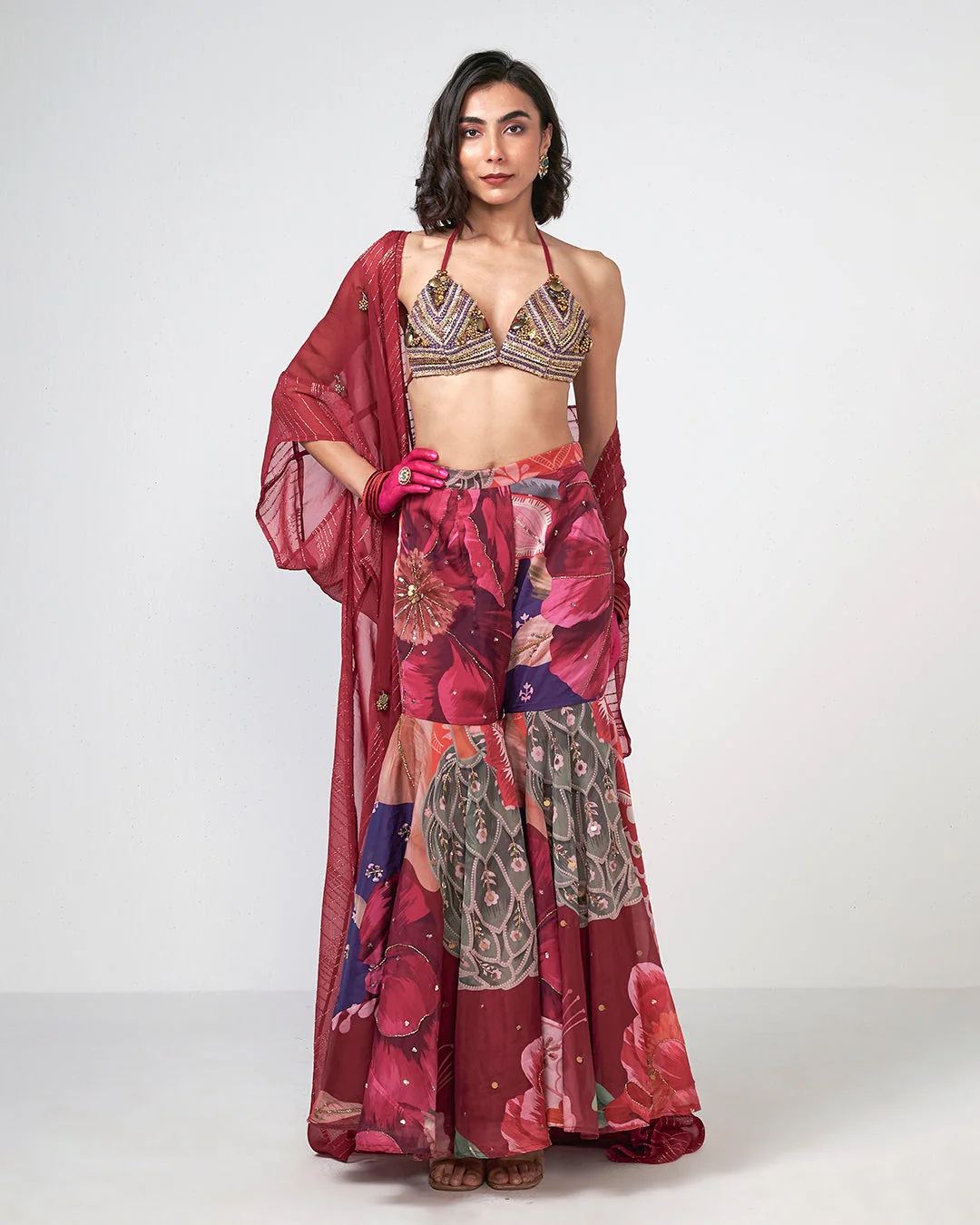 Rishi and Vibhuti - Cherry Winkle Set From Gulon Ke Rang