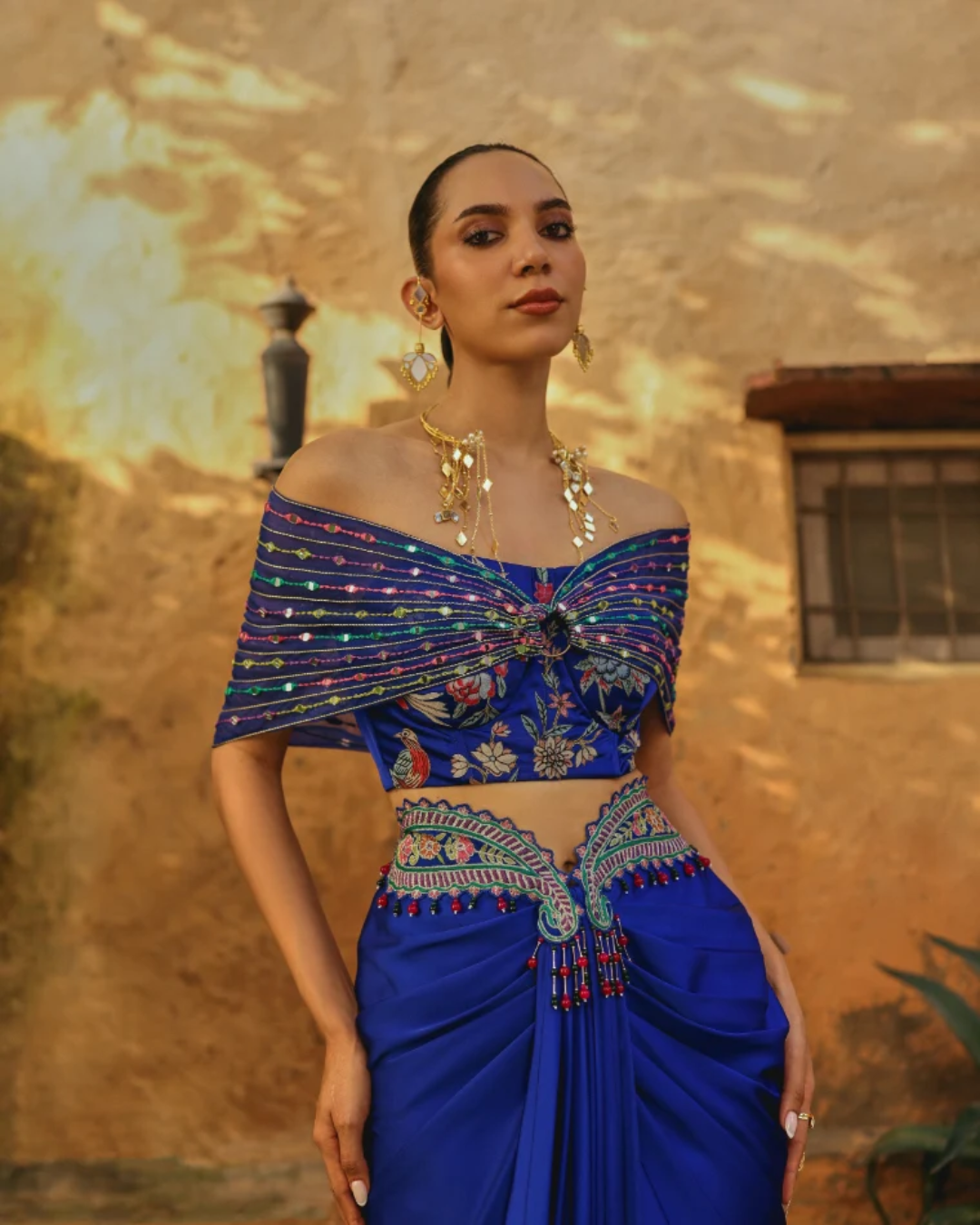 Label Moni K - Mor Albela Drape Set From Naqsh