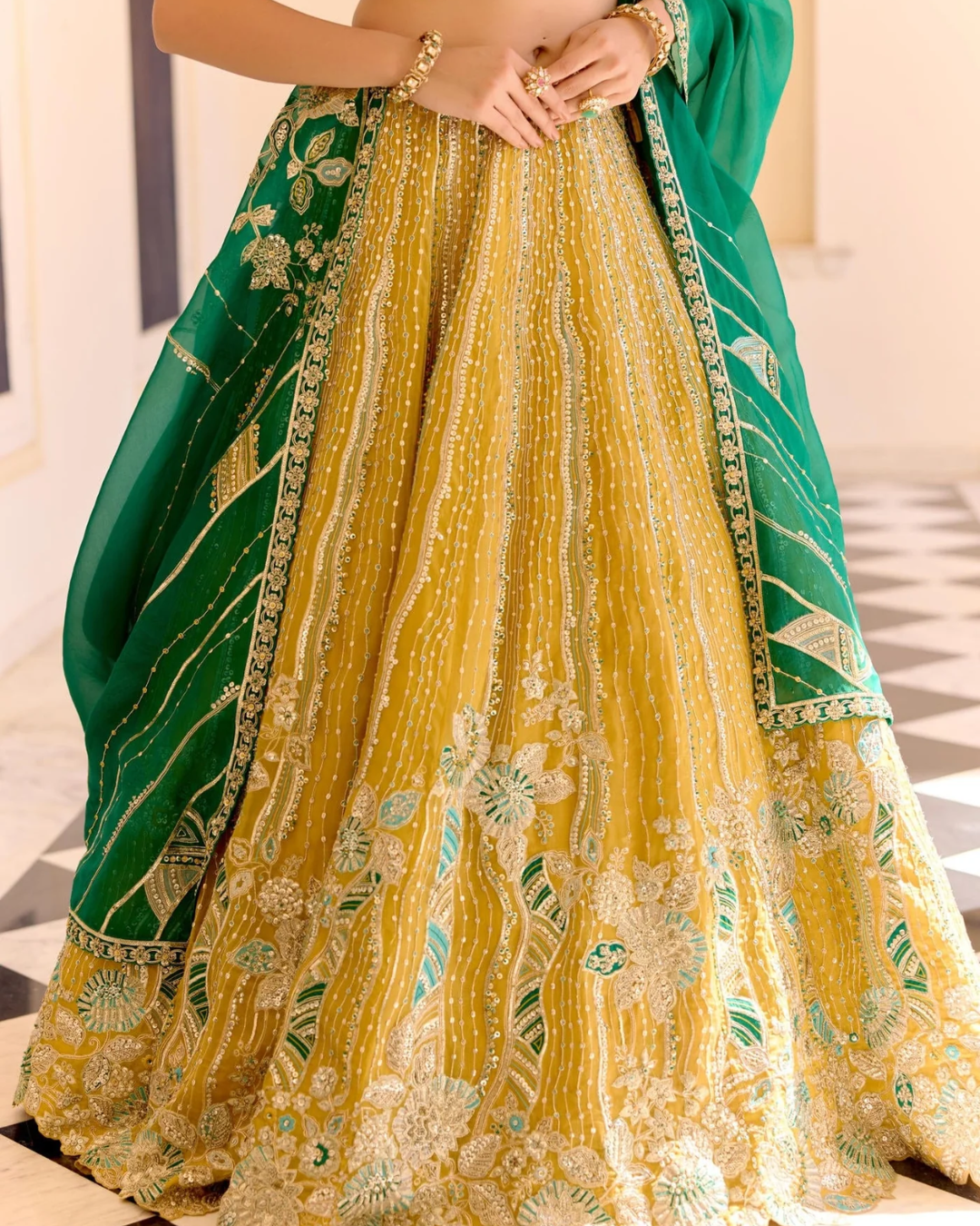 Osaa By Adarsh - Canary Yellow Organza Lehenga Set From SAFAR