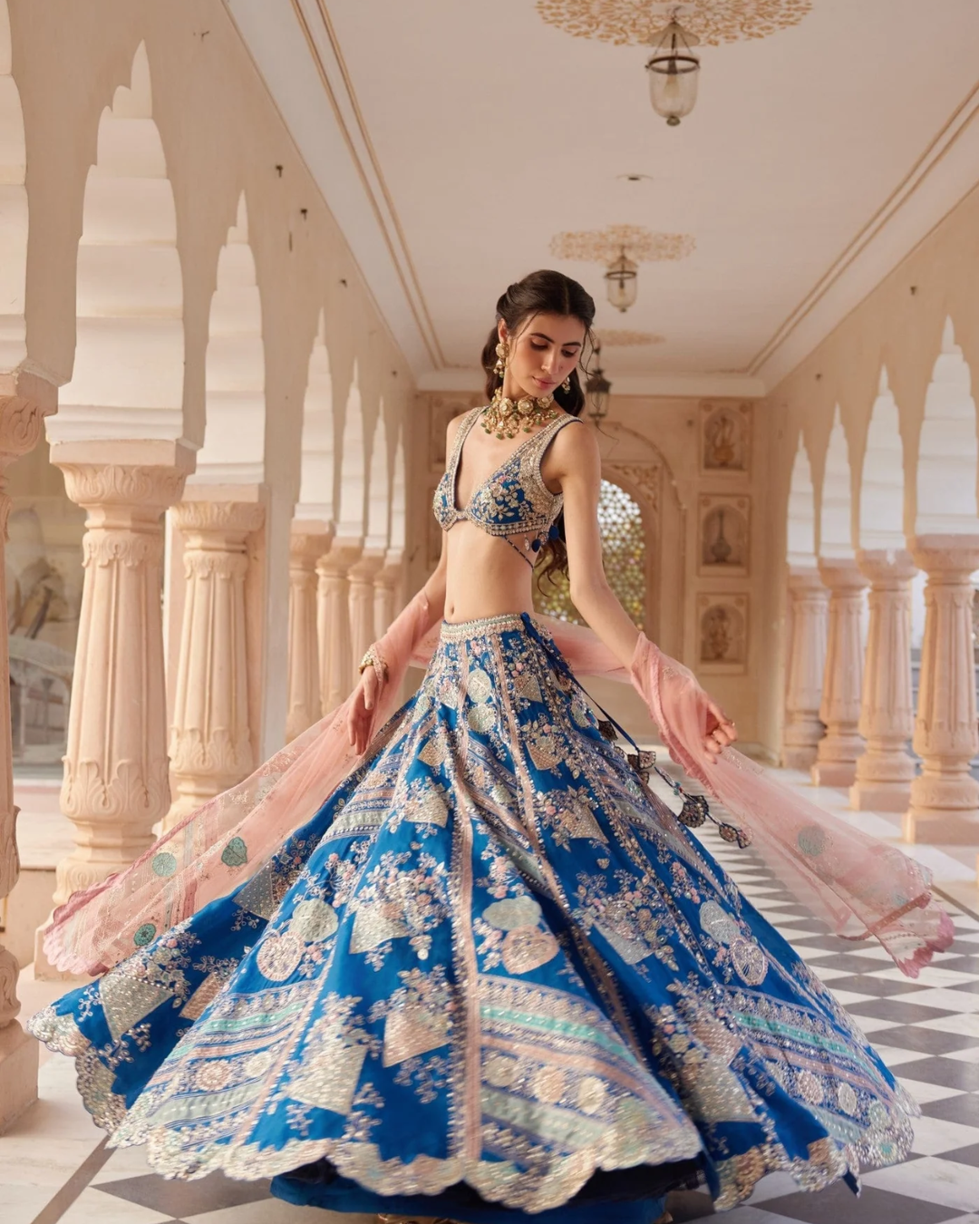 Osaa By Adarsh - Blueberry Applique Lehenga Set From RASM