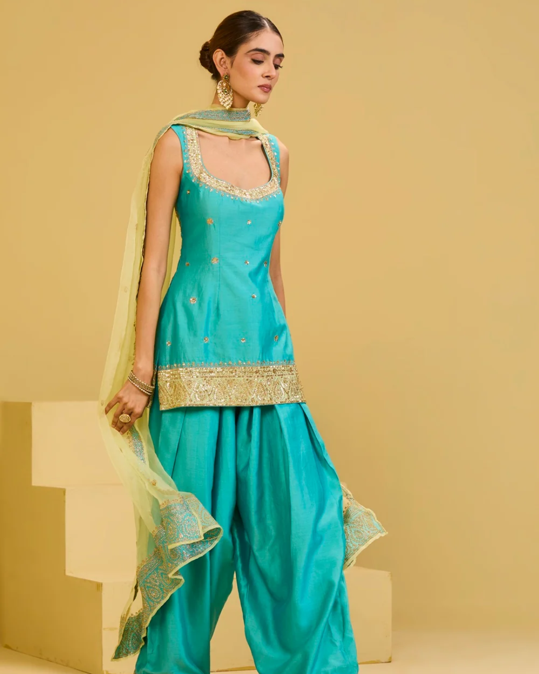 Esha Koul - Sky Blue Salwar Set From Naaz