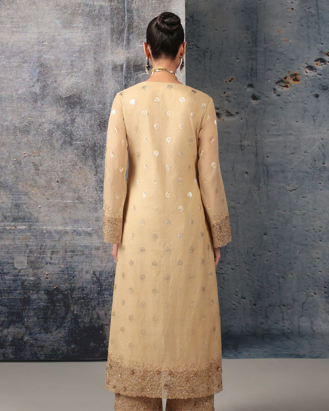 Niti Bothra - Mehrang Ivory Farshi Kurta Set