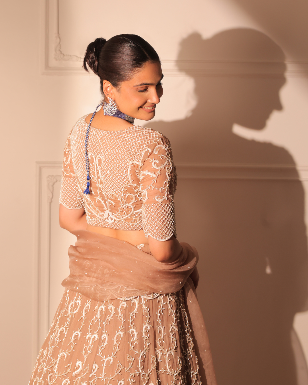 Sonali Bansal - Nora nude beige lehenga set From Banno Ki Saheli