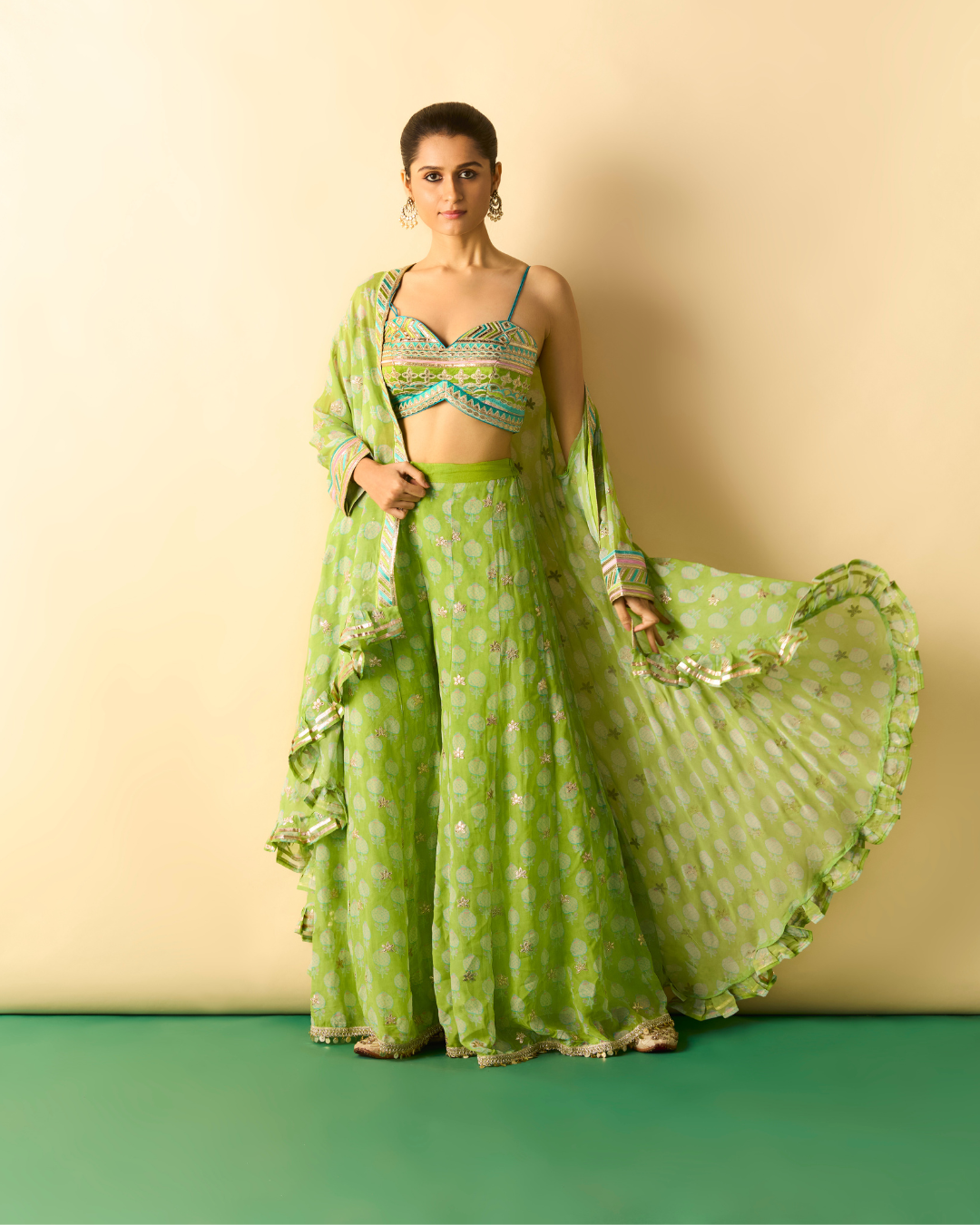 Gopi Vaid - Dharika Cape Set From Chaar Bagh