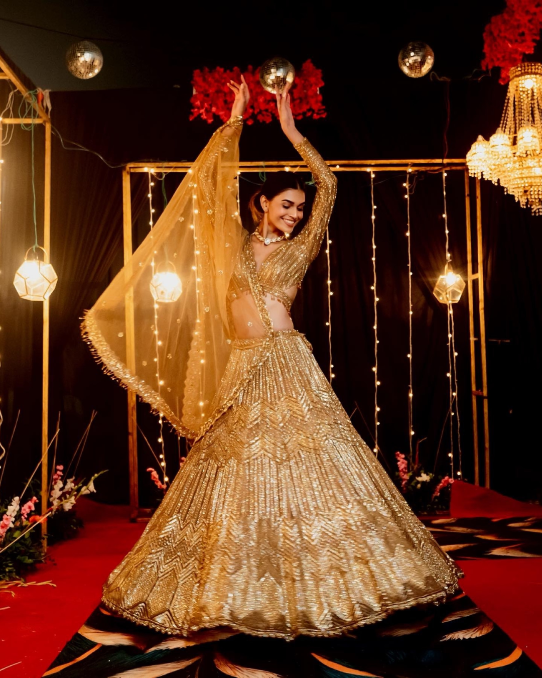 Isa by Dolly Wahal - Icarus Gold Lehenga From Athena