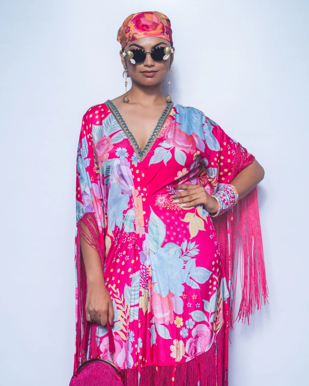 Rishi and Vibhuti - Fuchsia Dream Kaftan From Rock & Roll