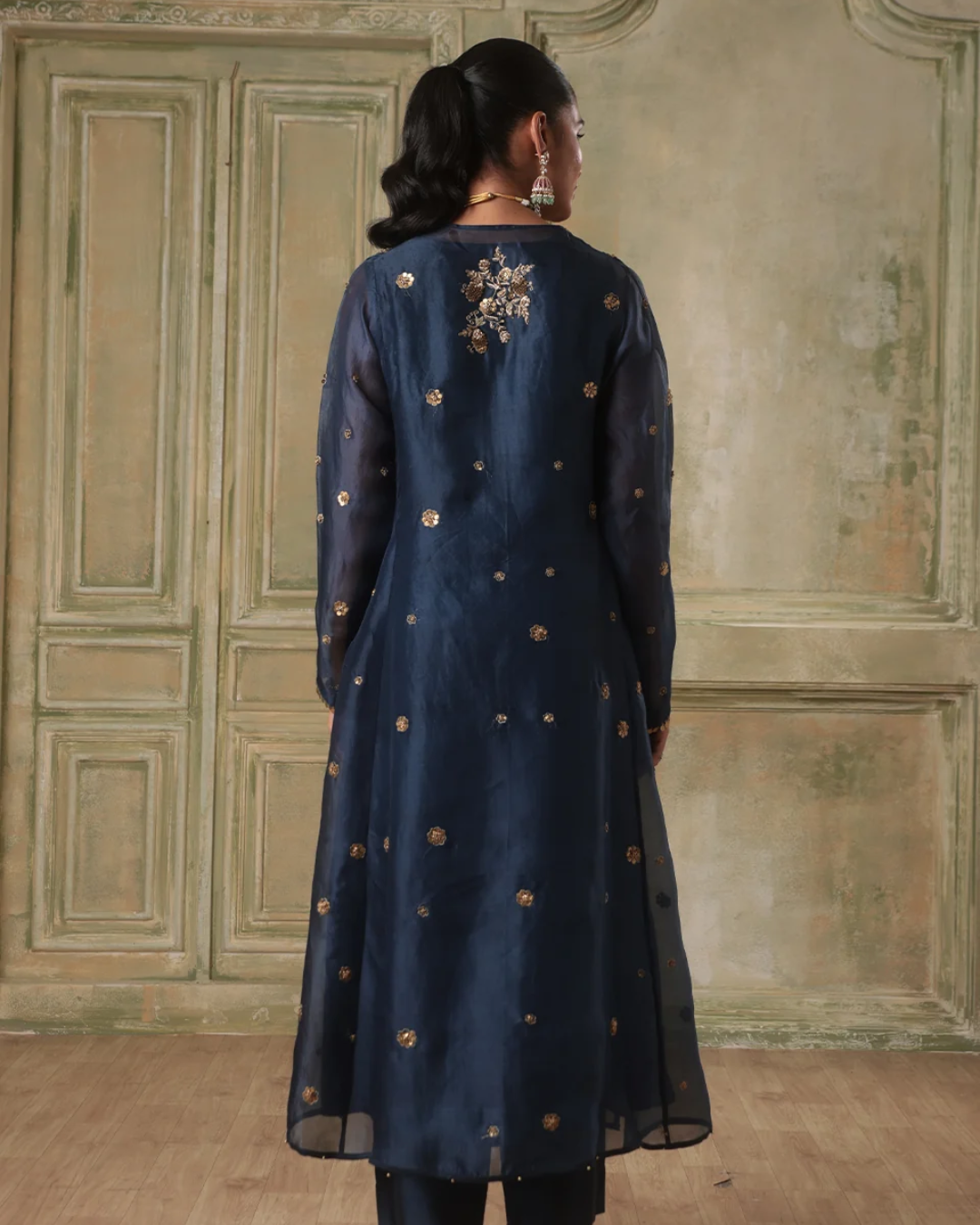Niti Bothra - Zar-Rang Blue Phool Kurta Set