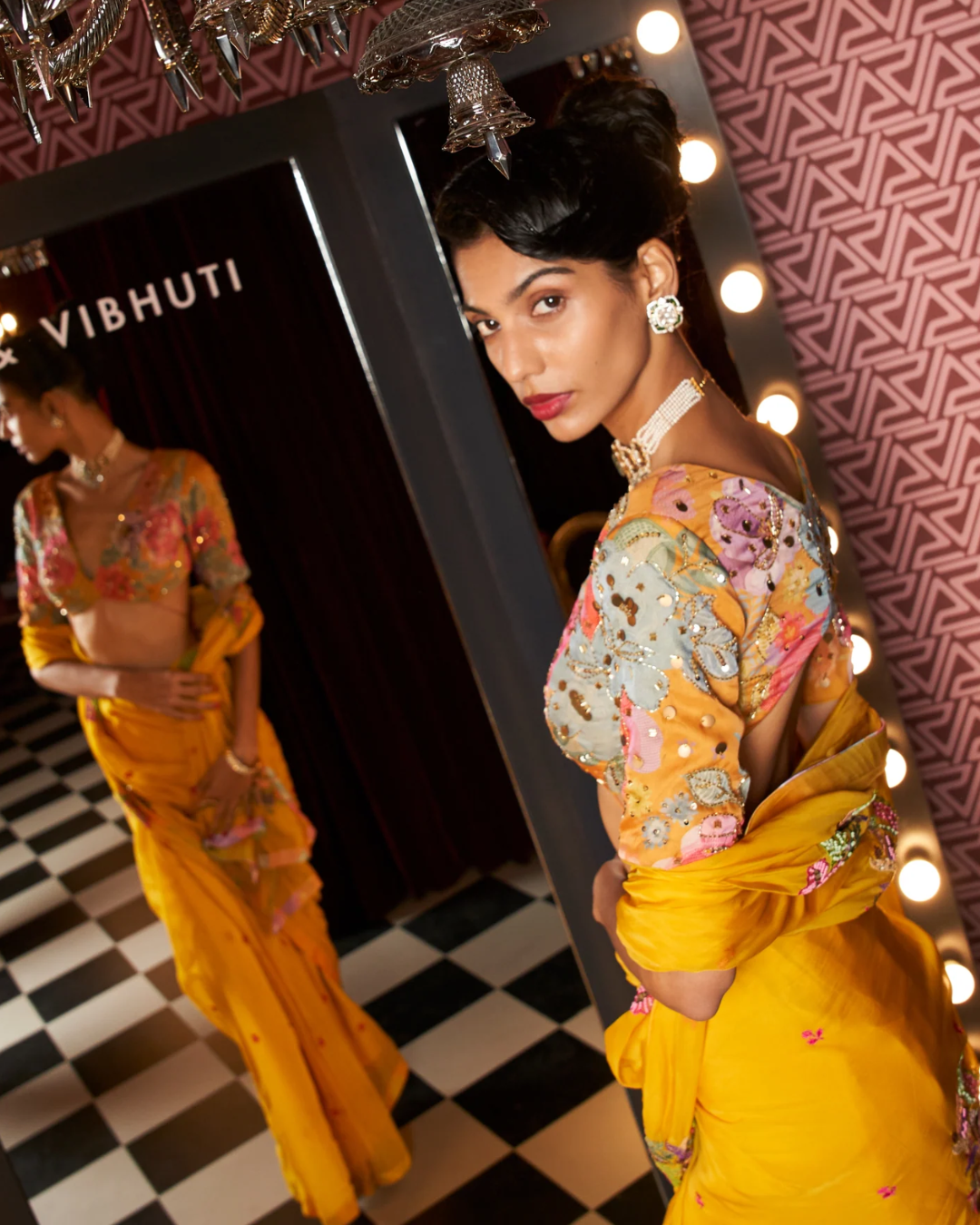 Rishi and Vibhuti - Marigold NM Saree From Rock & Roll