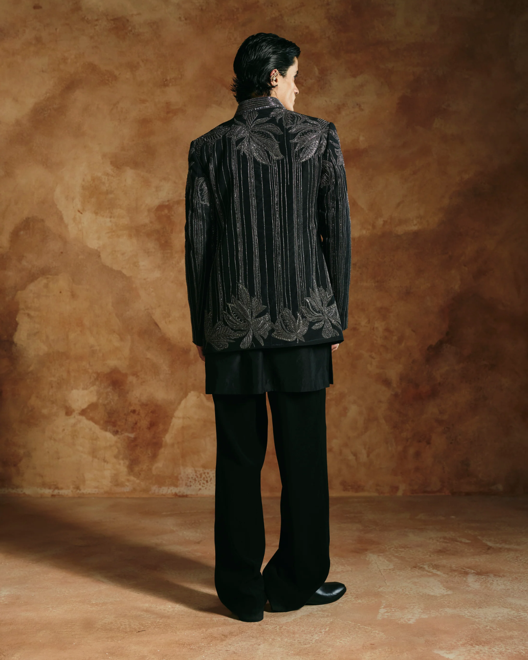 Aman Takyar - Black Striped Jacket From Today’s Sindh