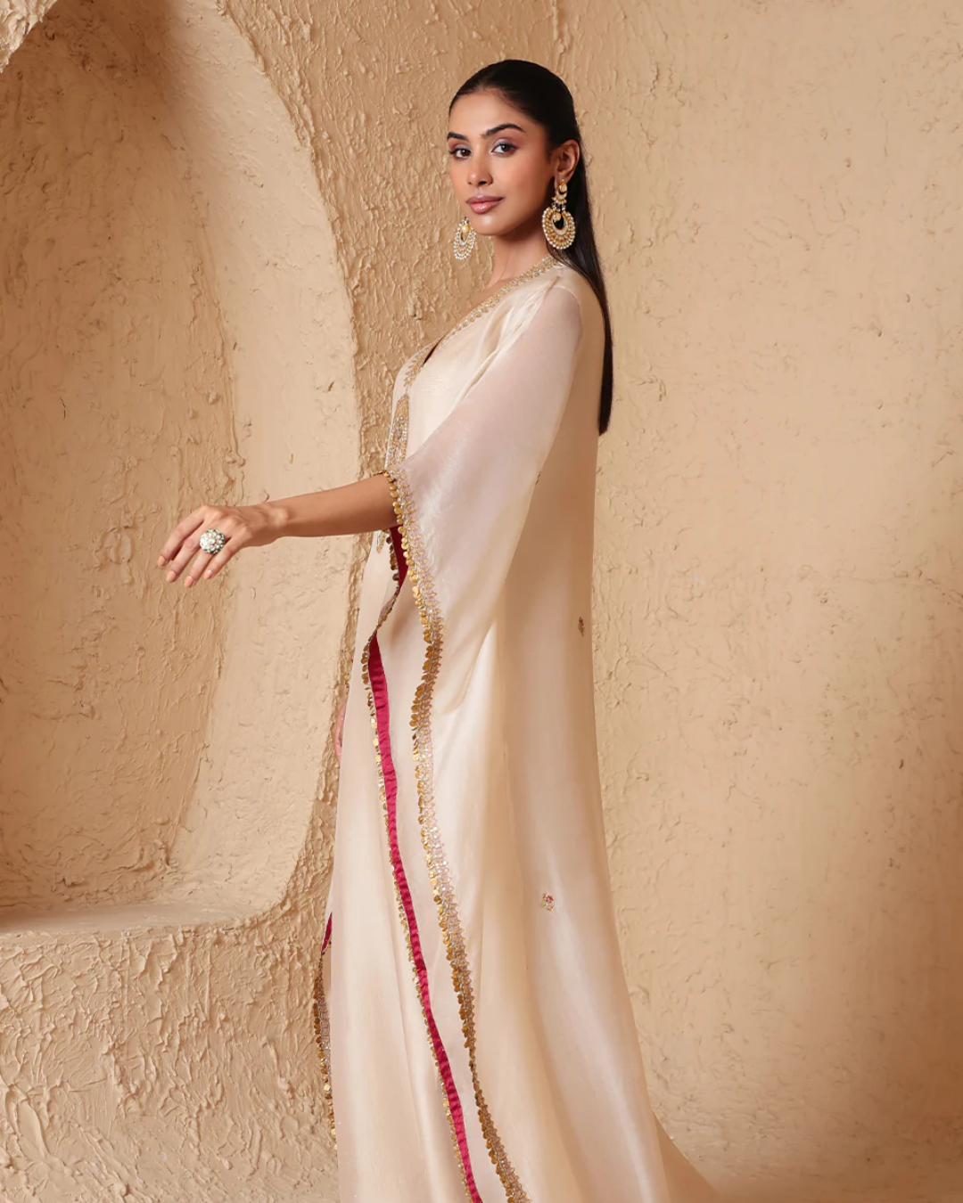 Niti Bothra -  Mehrang Ivory Kaftan Set