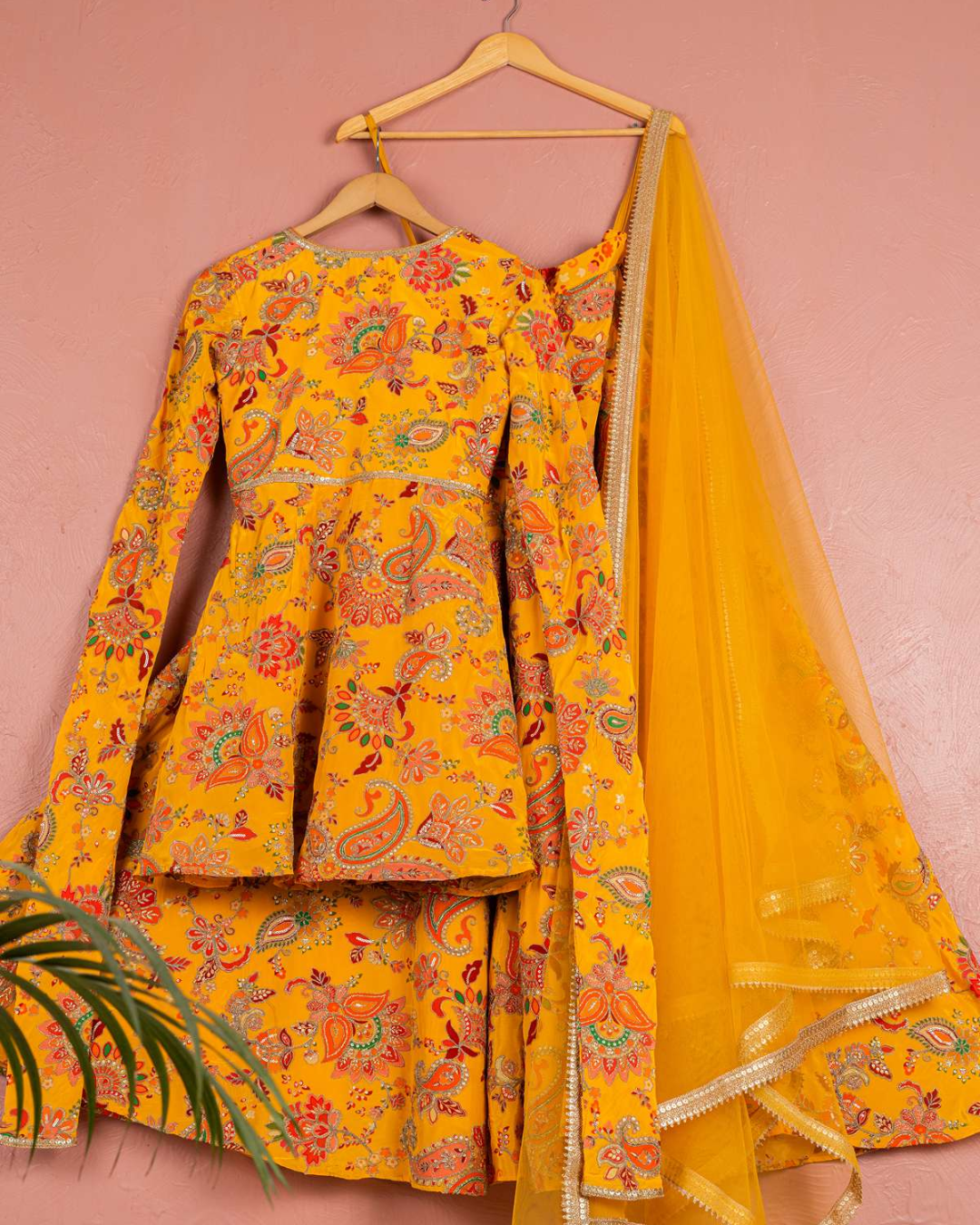 Anisha Shetty - Yellow Bloom Printed Kurta Sharara  Set