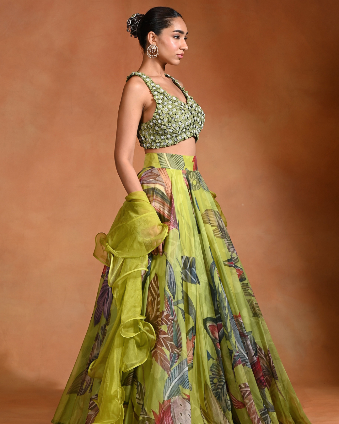 Rishi and Vibhuti - 3d Embrioded Lehenga From Ek Main Aur Ek Tu