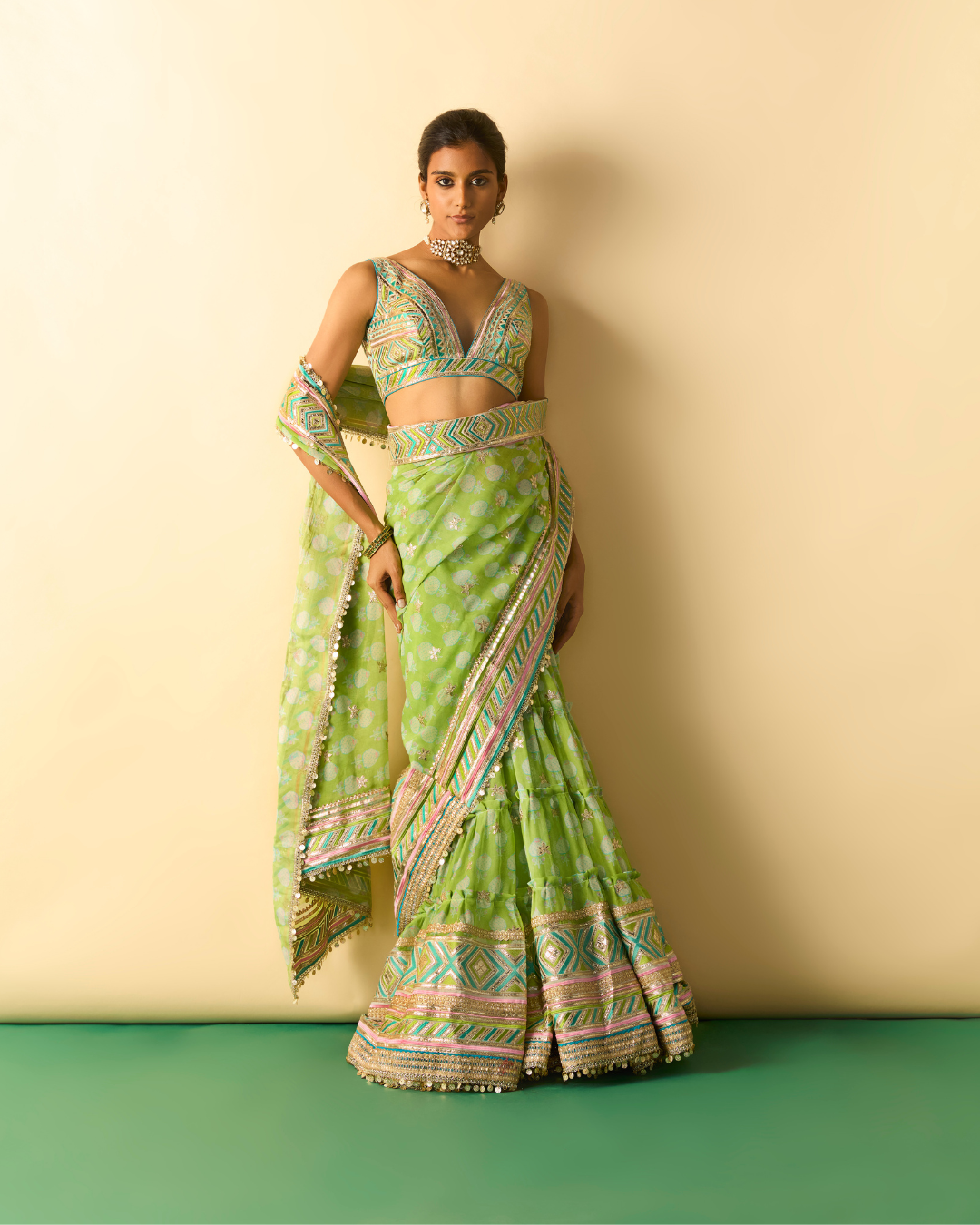 Gopi Vaid - Jasleen Saree Set From Chaar Bagh