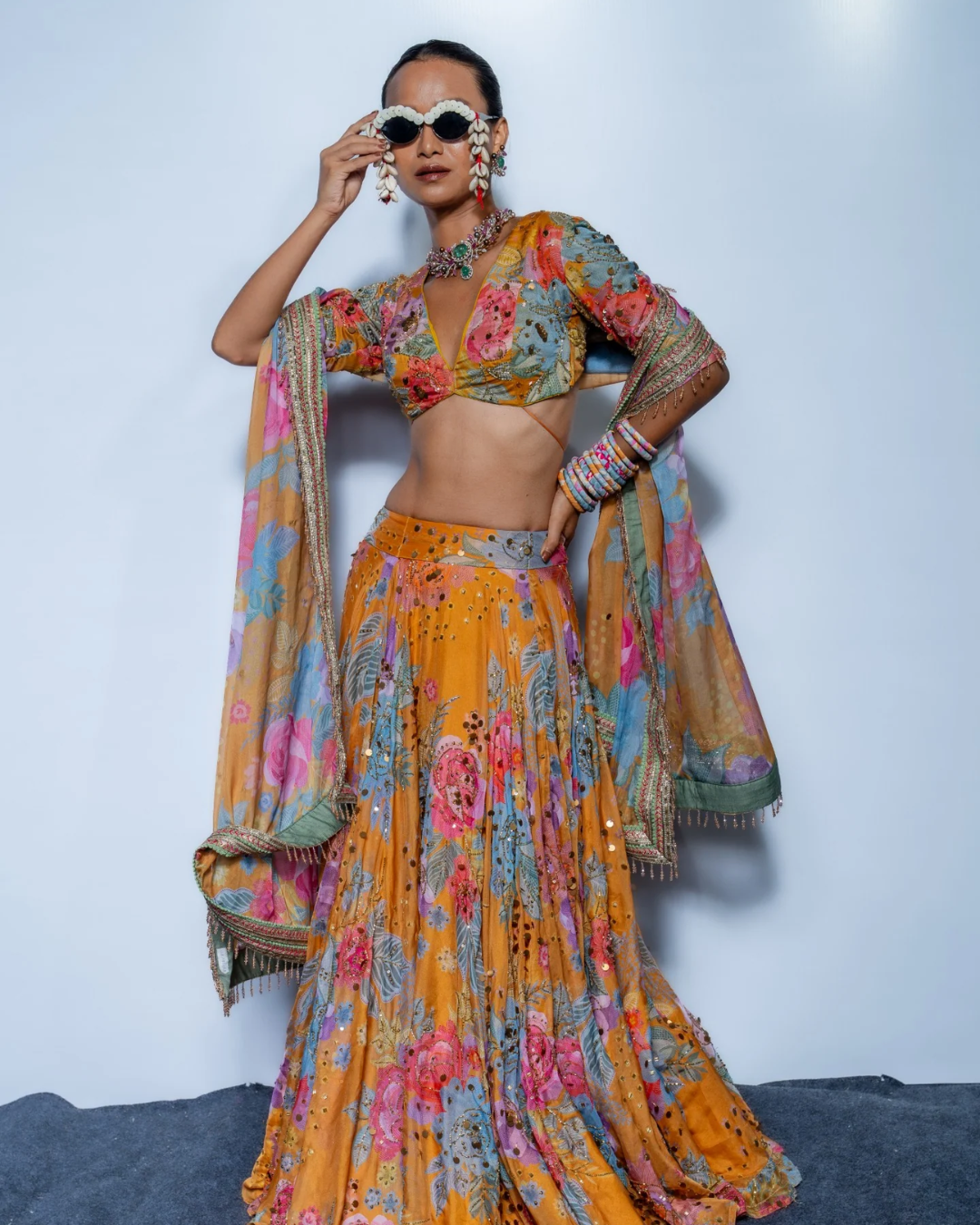 Rishi and Vibhuti - Amber Affair Lehenga From Rock & Roll