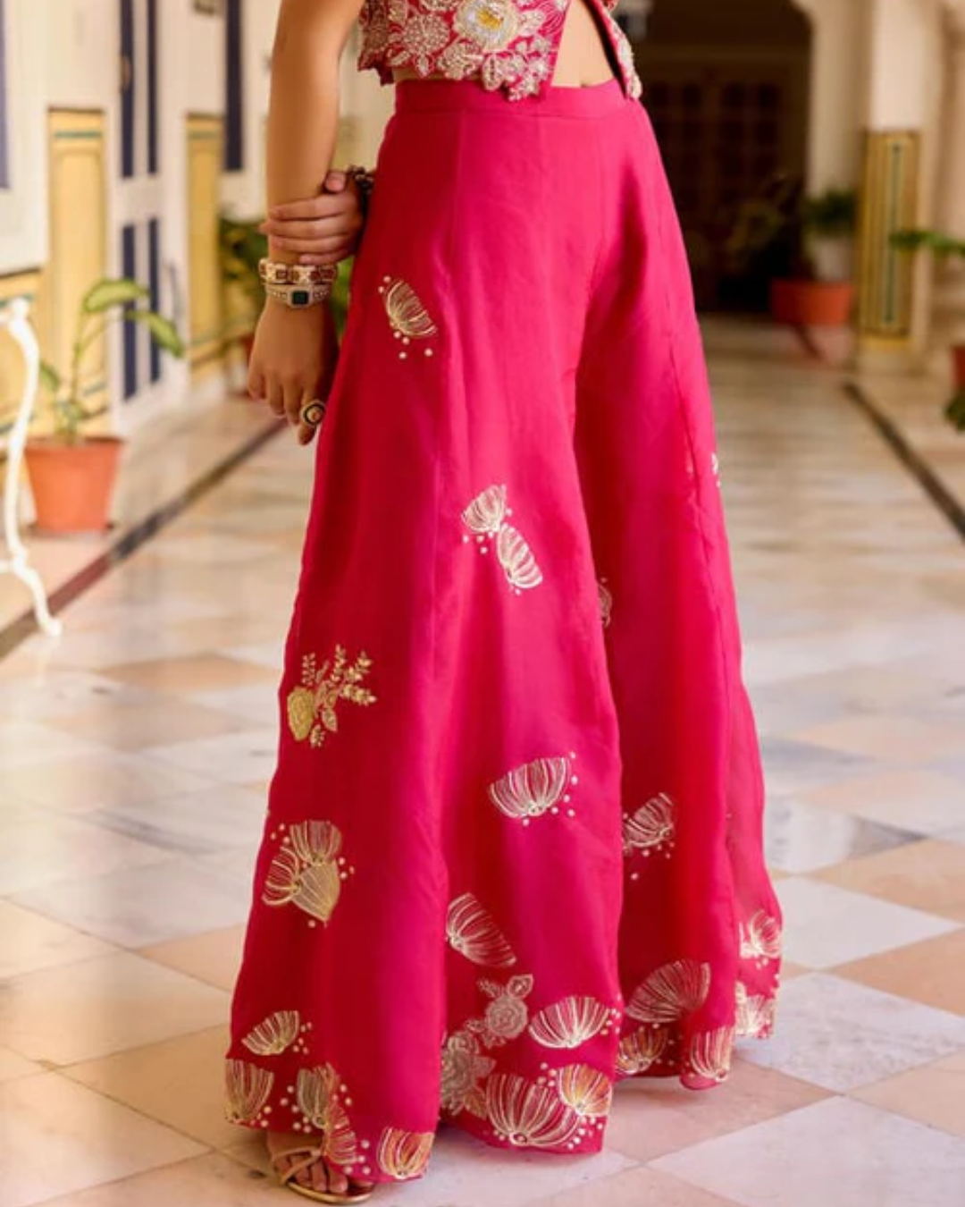 Osaa By Adarsh - Cut Ruby Top and Garara Set From SAFAR