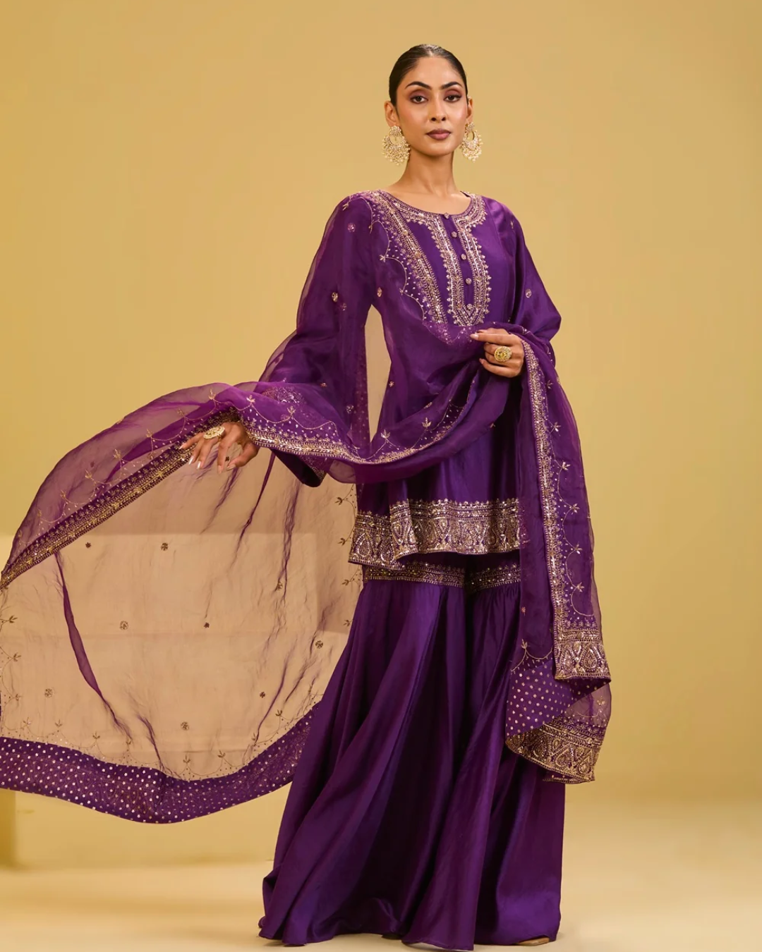 Esha Koul - Purple Sharara Set From Naaz
