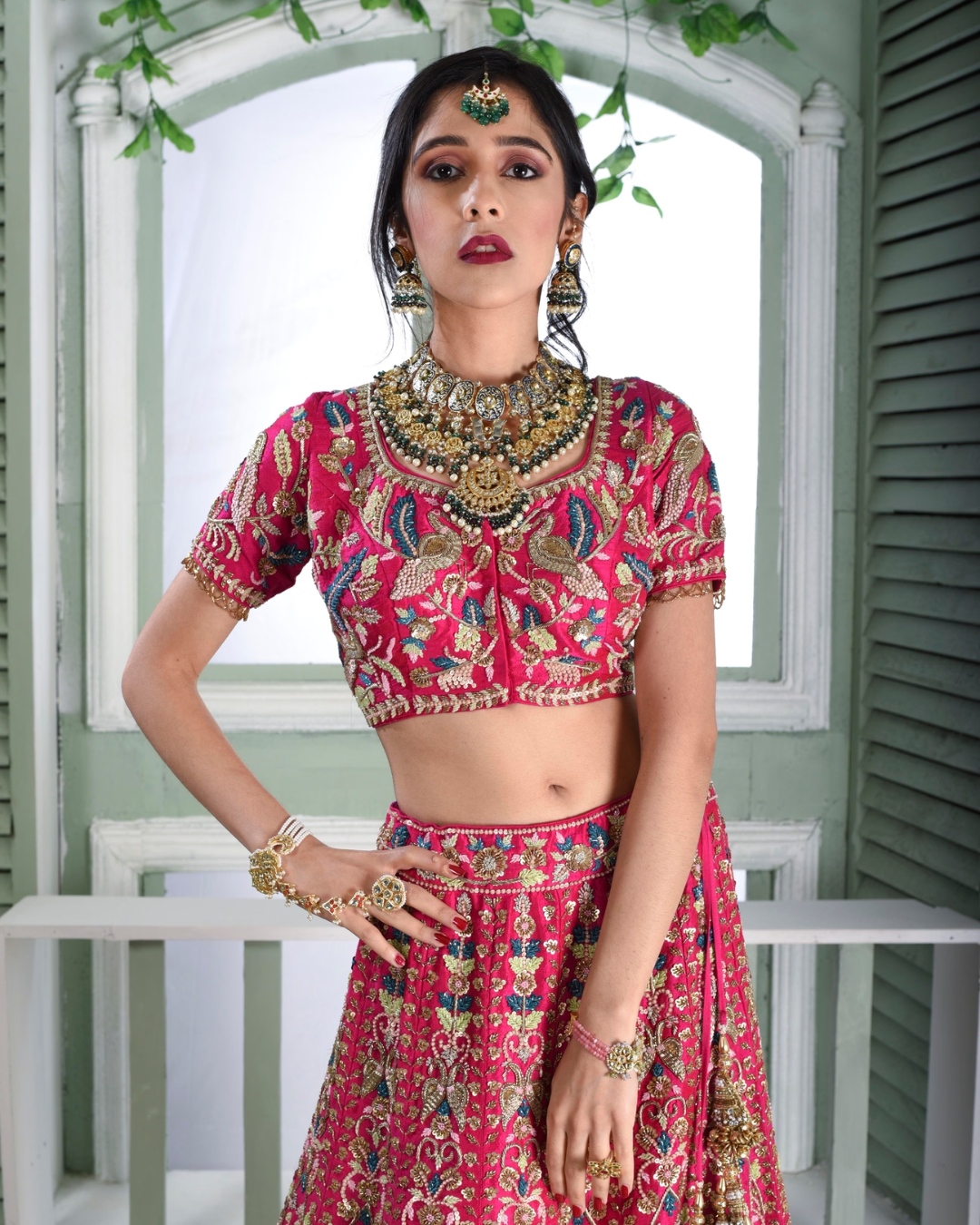 Isa by Dolly Wahal - Fuschia Pink Bridal Lehenga From Bridal
