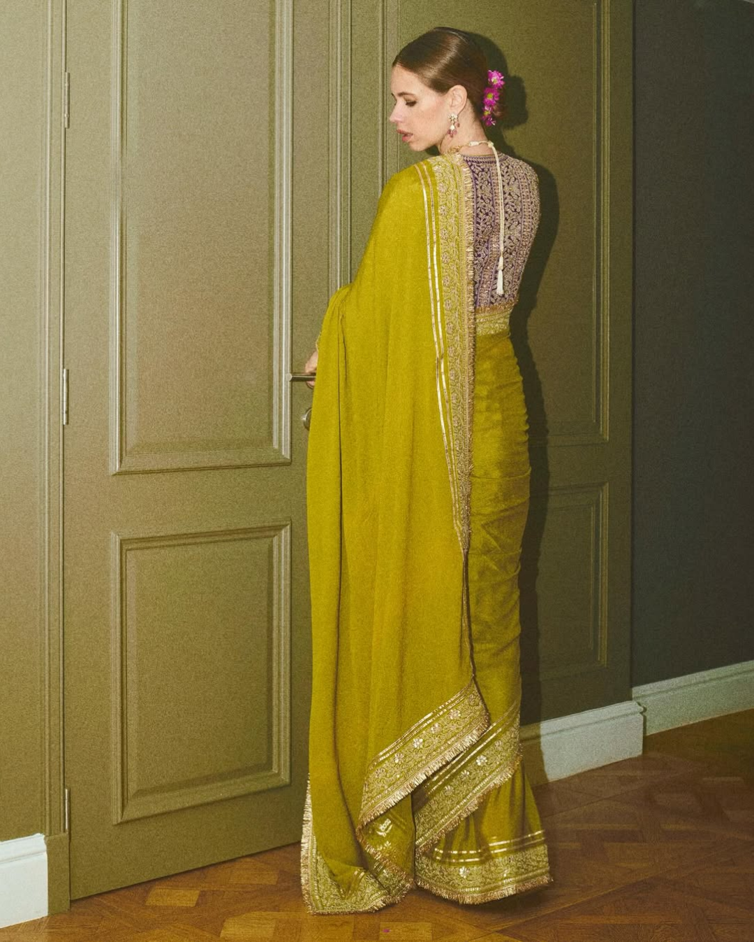 Gopi Vaid - Kalki Koechlin in Nizaam Saree Set From Nizaam
