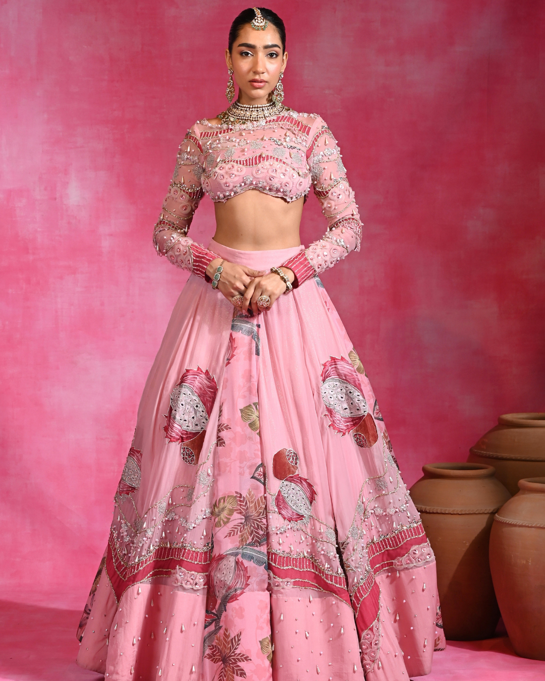 Rishi and Vibhuti - Gulabi Maharani Lehenga From Ek Main Aur Ek Tu