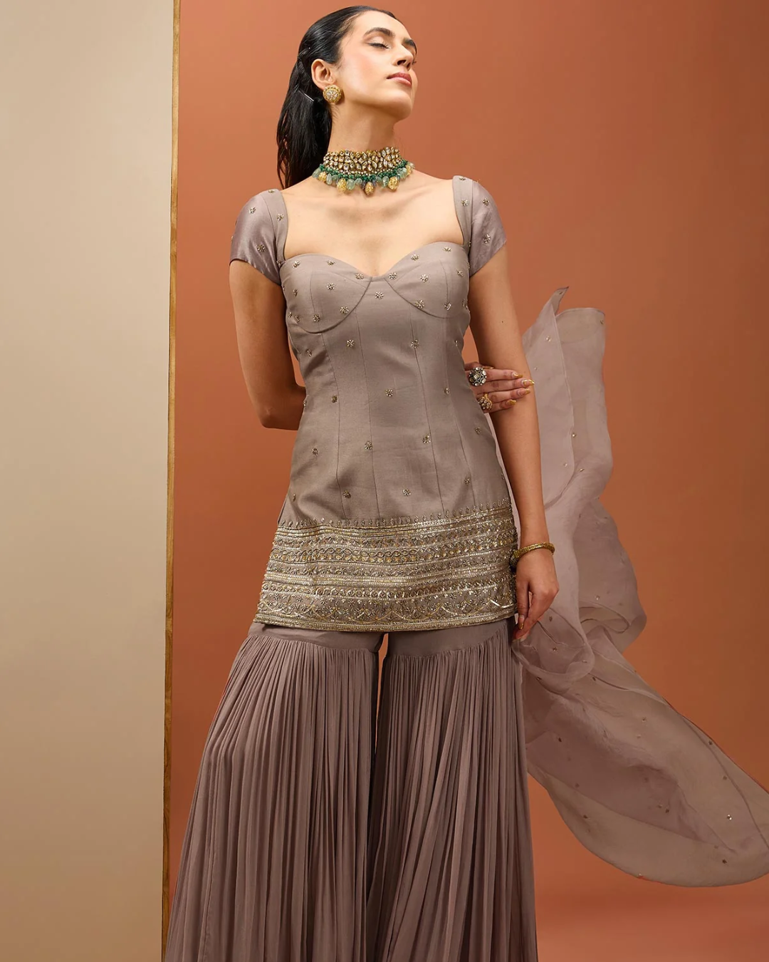 Esha Koul - Brown Kurta Set From Noor