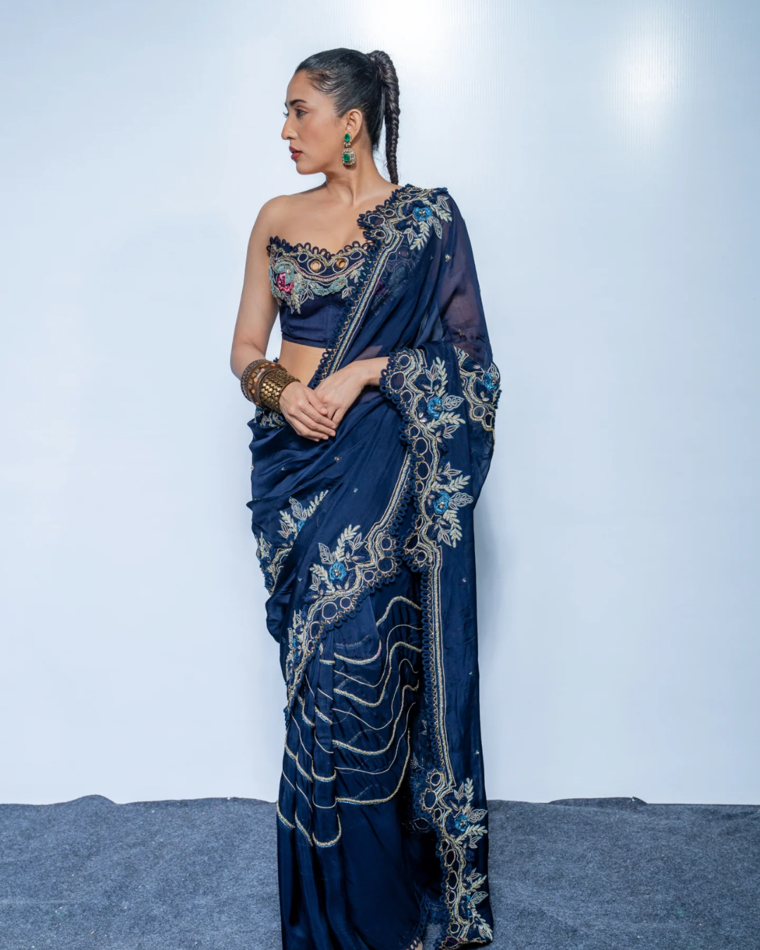 Rishi and Vibhuti - Kiara Corset Saree From Rock & Roll