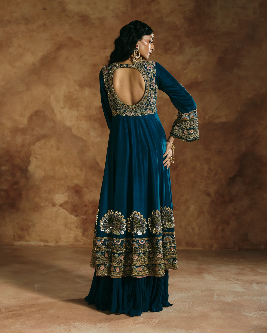 Aman Takyar - Teal Anarkali Set From Today's Sindh