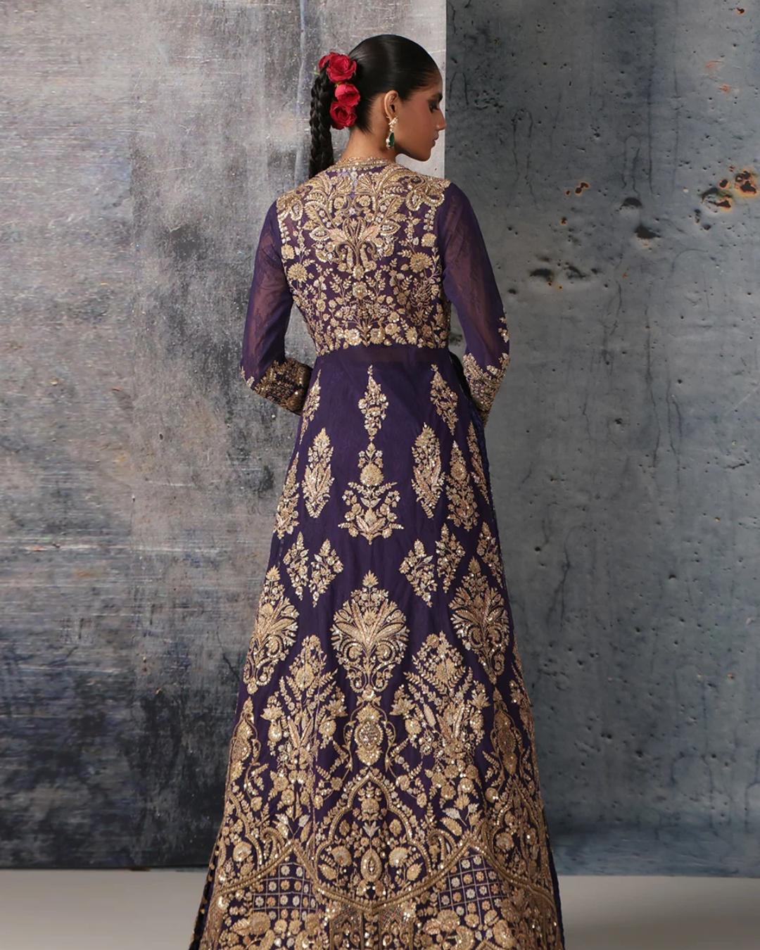 Niti Bothra - Zar-Rang Purple Jacket Lehenga Set