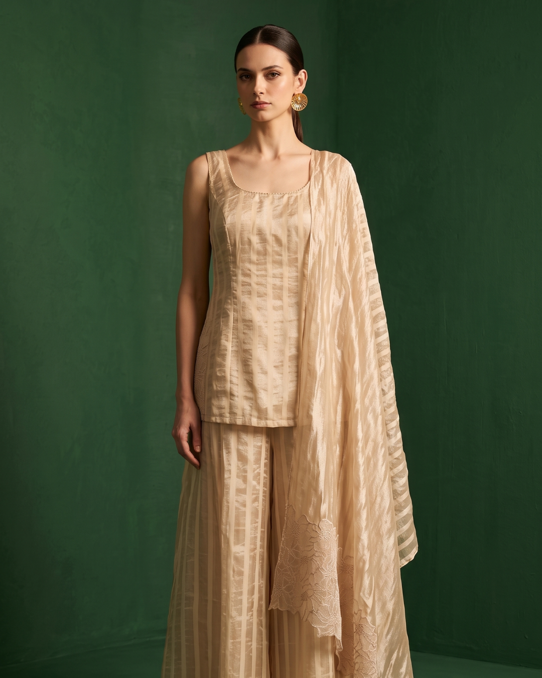 Basanti Kapde Aur Koffee - Pearl Elan Sharara Set From Suits & Shararas