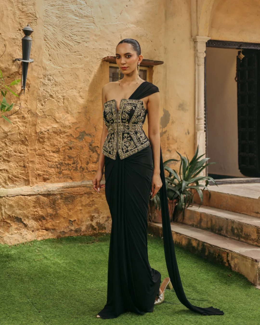 Label Moni K - Misha Drape Saree From Naqsh