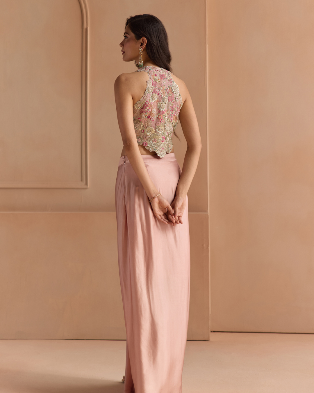 Osaa By Adarsh - Skin Rose Embroidered Top & Skirt Set From Off The Record