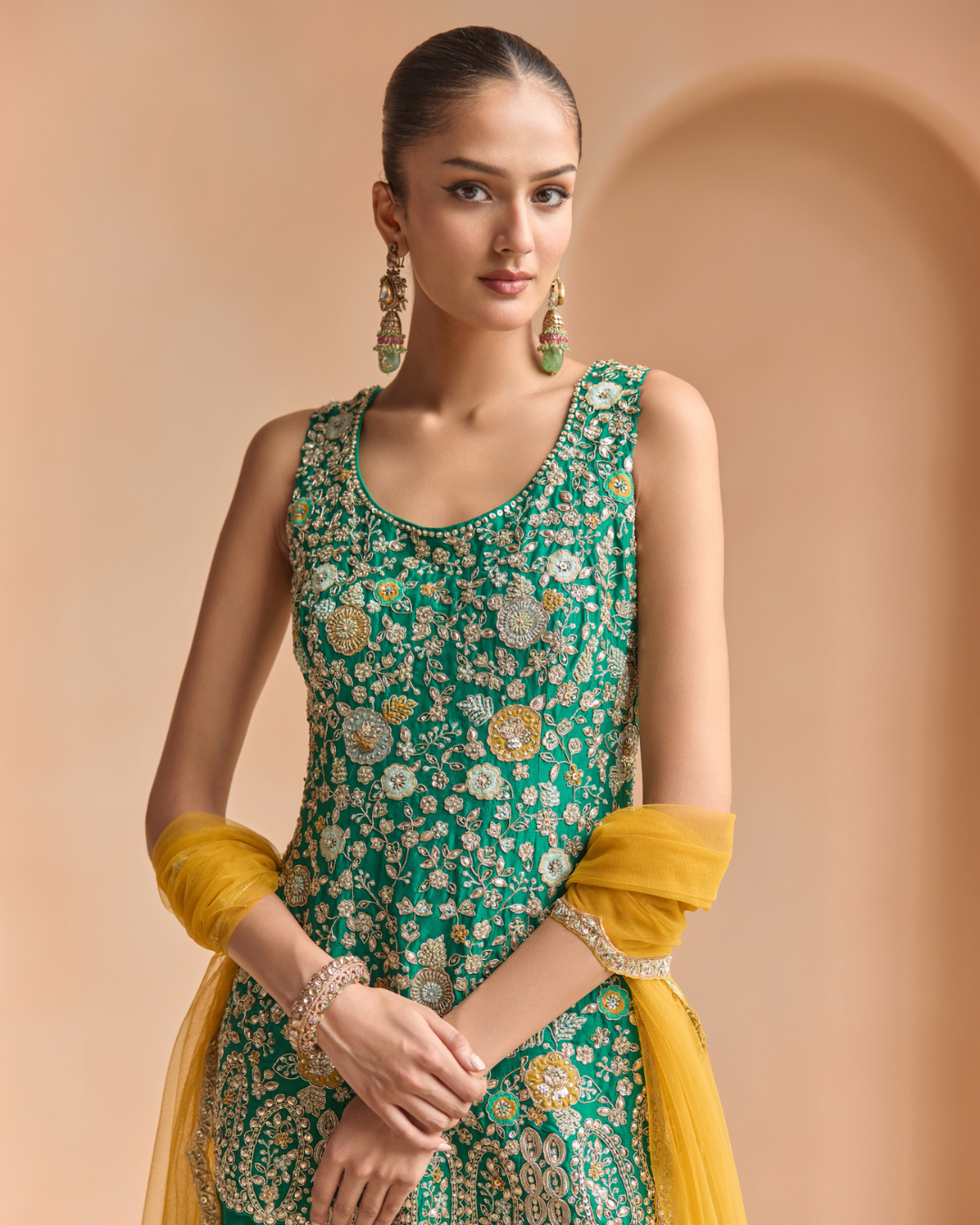 Osaa By Adarsh - Jewel Green Sharara Set From Off The Record