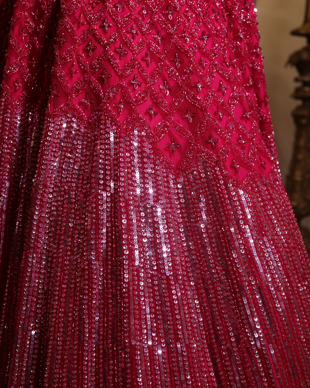 Isa by Dolly Wahal - Hot Pink Lehenga From Athena