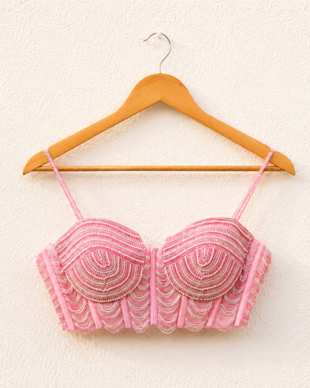 Anisha Shetty - Baby Pink Pearl And Cutdana Blouse With Goergette Sharara